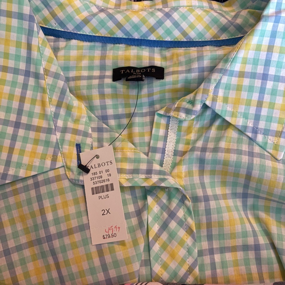 Lot of 8 Talbots 2X Button Up shirts Long Sleeve Plaid, Floral, Polka Dot, - Picture 4 of 7
